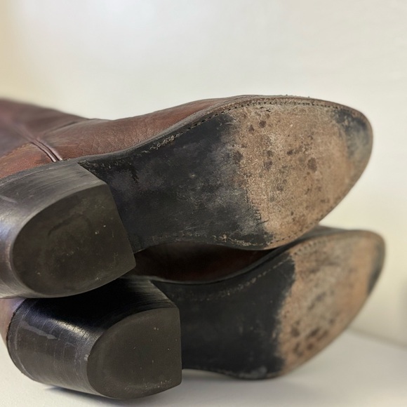 Vintage PANHANDLE SLIM Knee High Boots Soft Chocolate Brown Leather Sz6B Womens - Picture 10 of 11